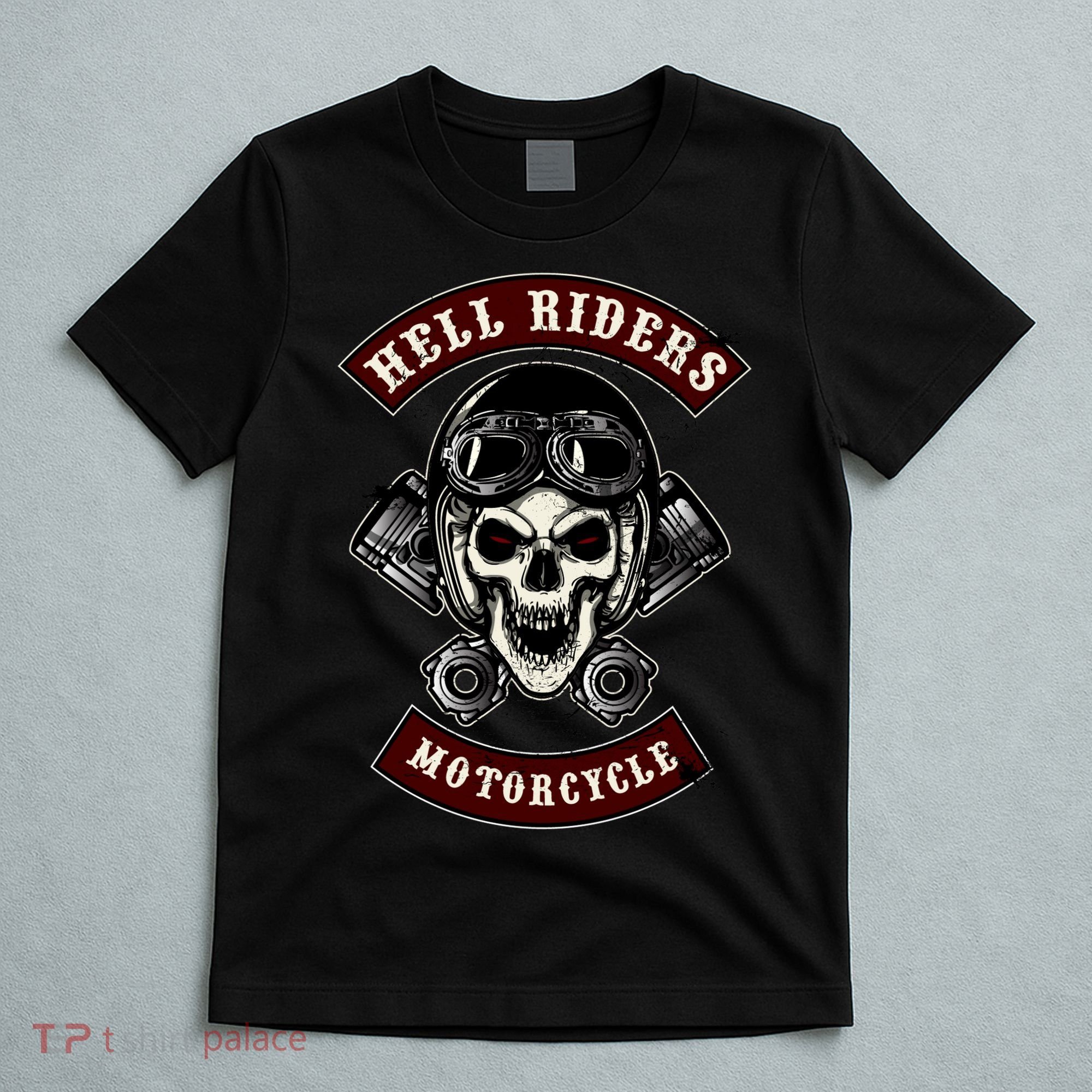 Skull With Helmet And Piston T-Shirt