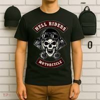 Skull With Helmet And Piston T-Shirt thumb 6