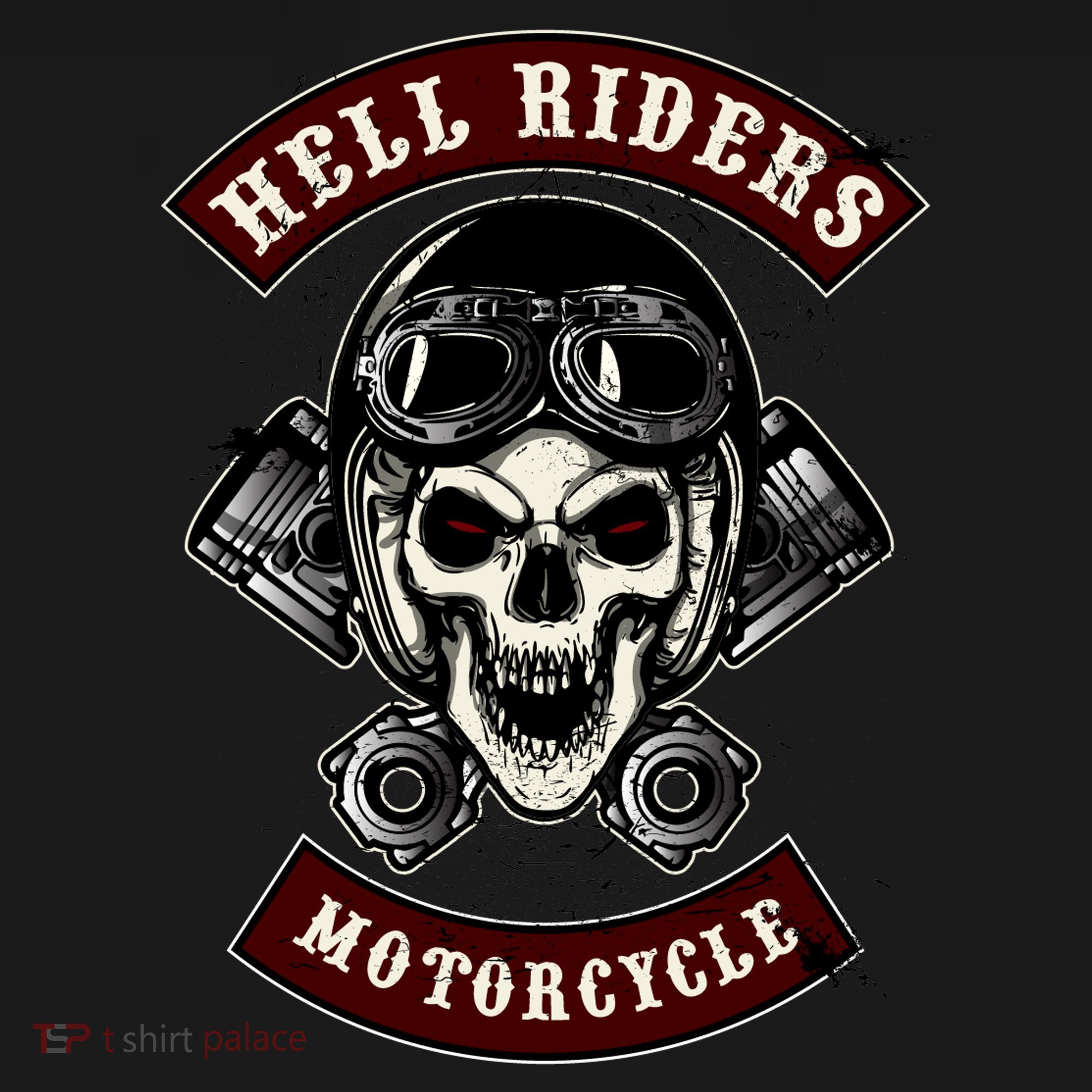 Skull With Helmet And Piston T-Shirt