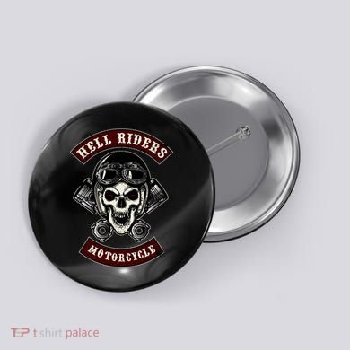 Skull With Helmet And Piston Button