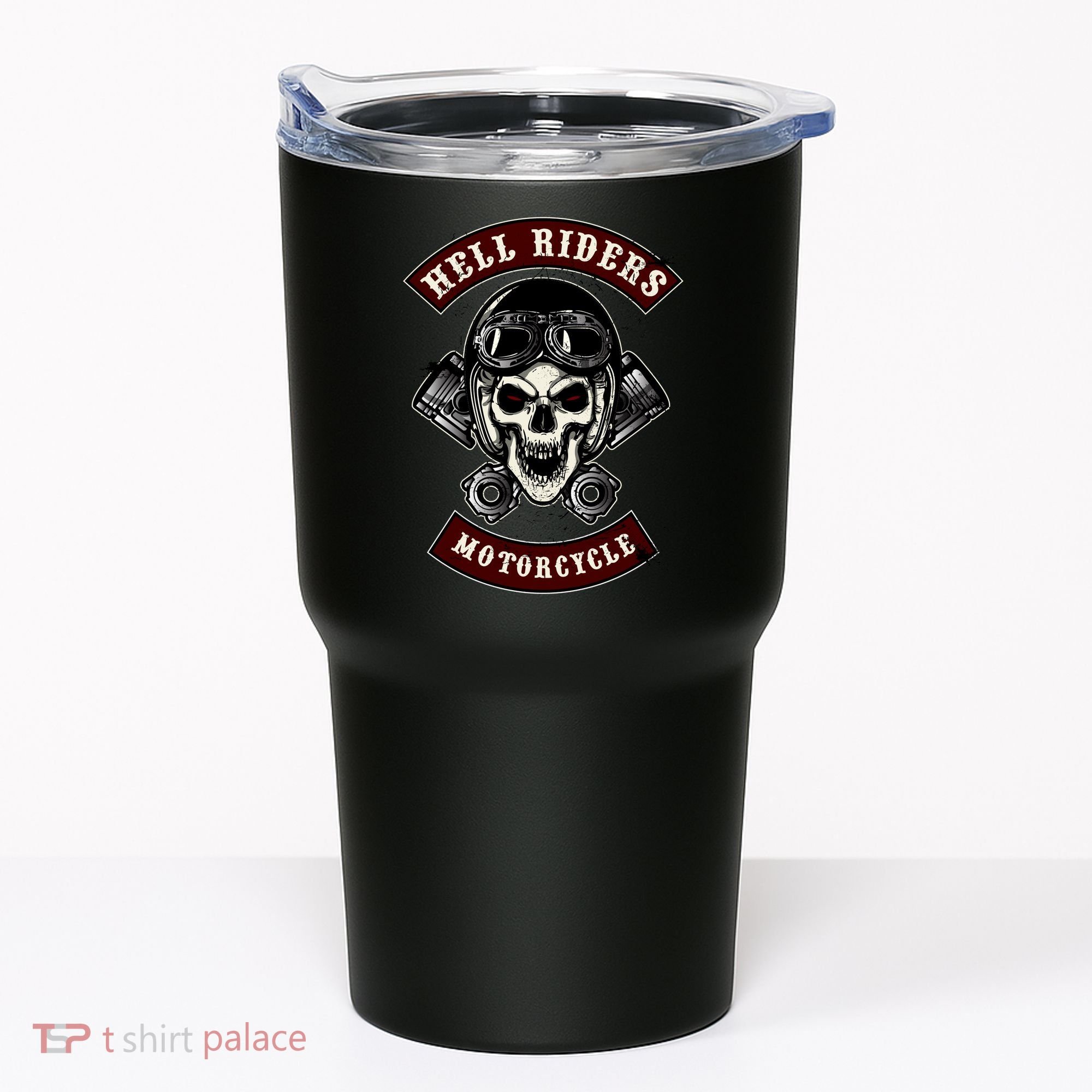 Skull With Helmet And Piston Tumbler