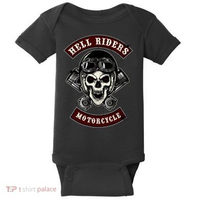 Skull With Helmet And Piston Baby Bodysuit