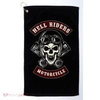 Skull With Helmet And Piston Golf Towel thumb 0