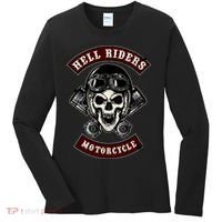 Skull With Helmet And Piston Women's Long Sleeve Shirt thumb 0