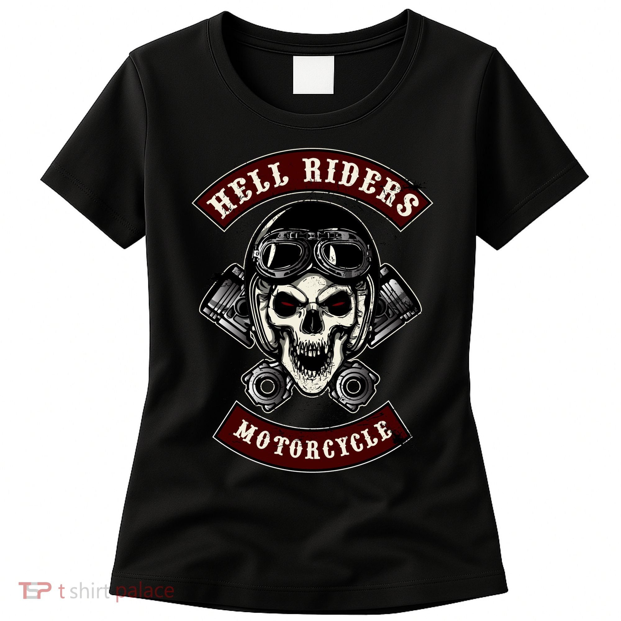 Skull With Helmet And Piston Women's T-Shirt