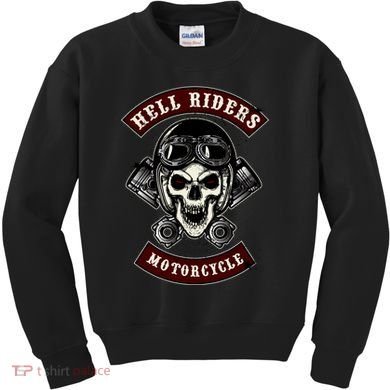 Skull With Helmet And Piston Kids Sweatshirt