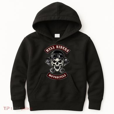 Skull With Helmet And Piston Kids Hoodie