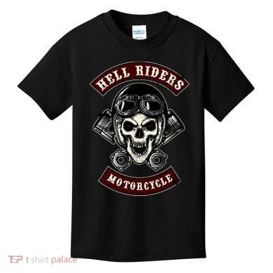 Skull With Helmet And Piston Kids T-Shirt