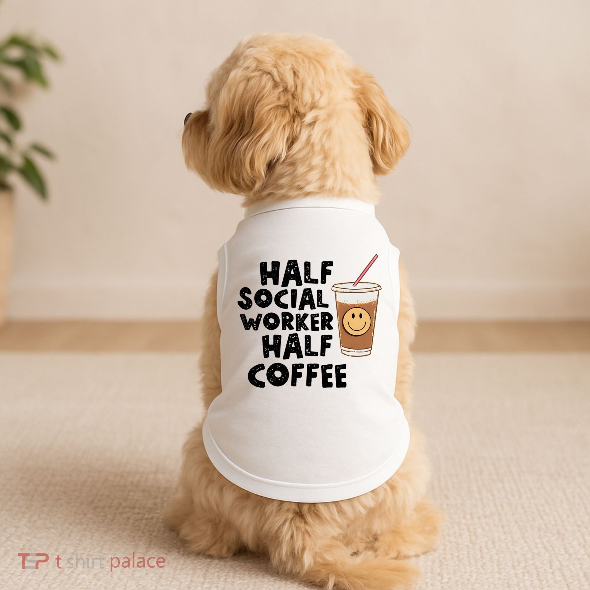 Social Worker Half Social Worker Half Coffee Doggie Tank