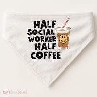 Social Worker Half Social Worker Half Coffee USA-Made Doggie Bandana thumb 0