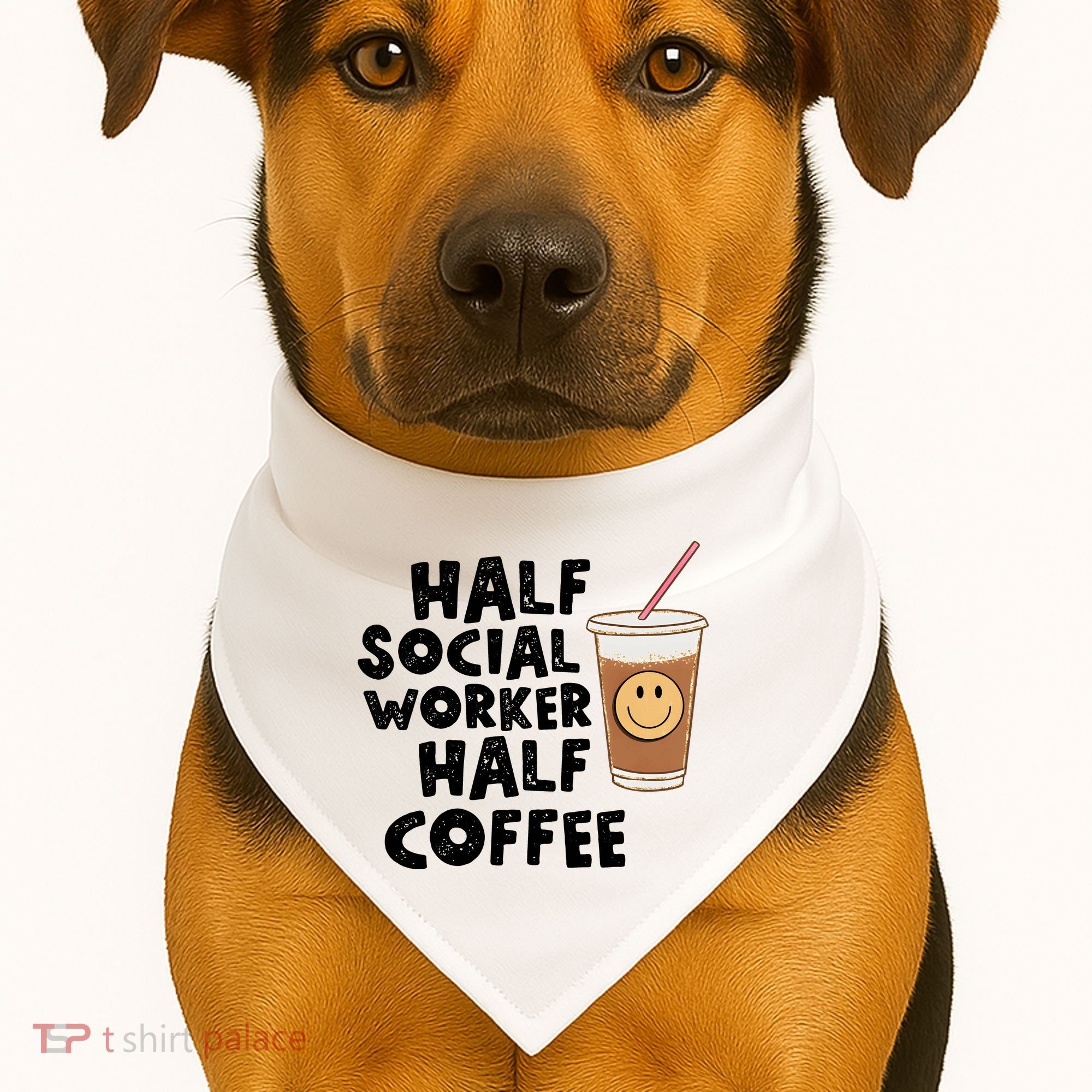 Social Worker Half Social Worker Half Coffee USA-Made Doggie Bandana