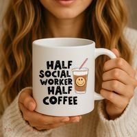 Social Worker Half Social Worker Half Coffee Coffee Mug thumb 3
