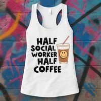 Social Worker Half Social Worker Half Coffee Women's Tank Top thumb 3