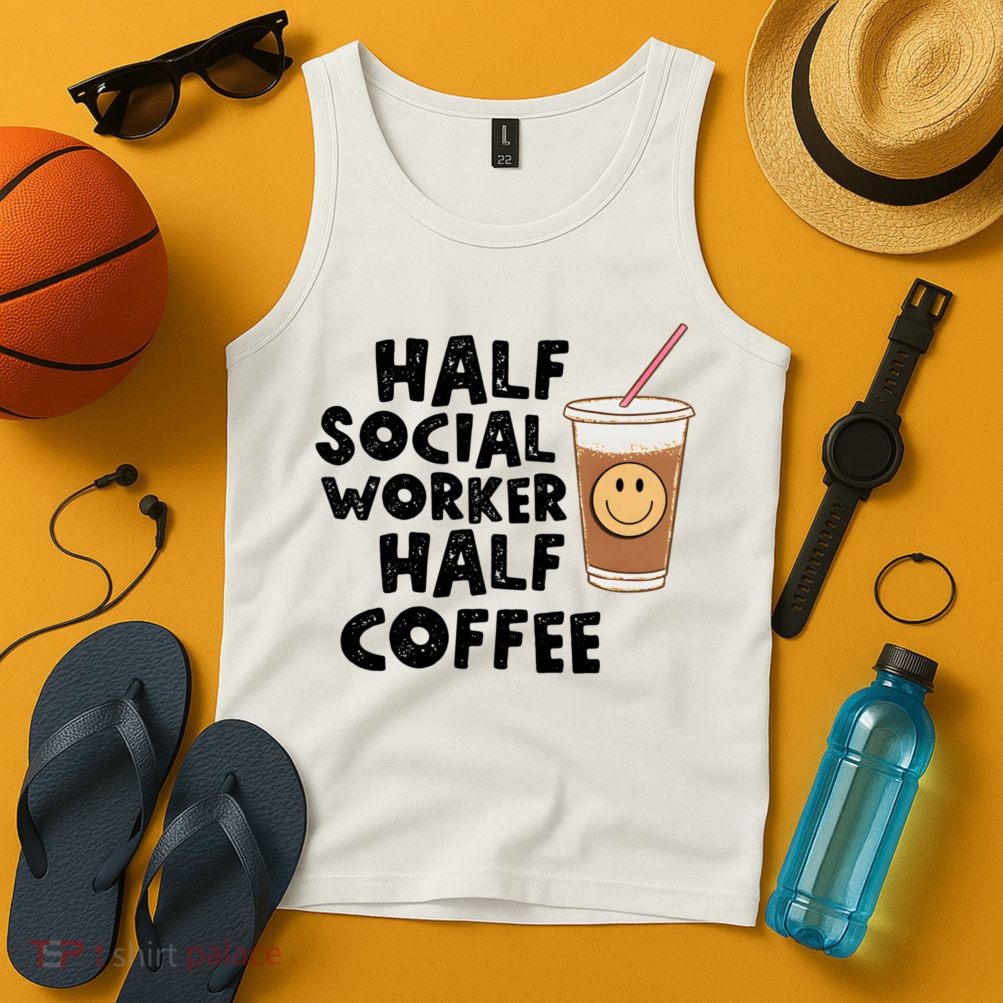 Social Worker Half Social Worker Half Coffee Tank Top