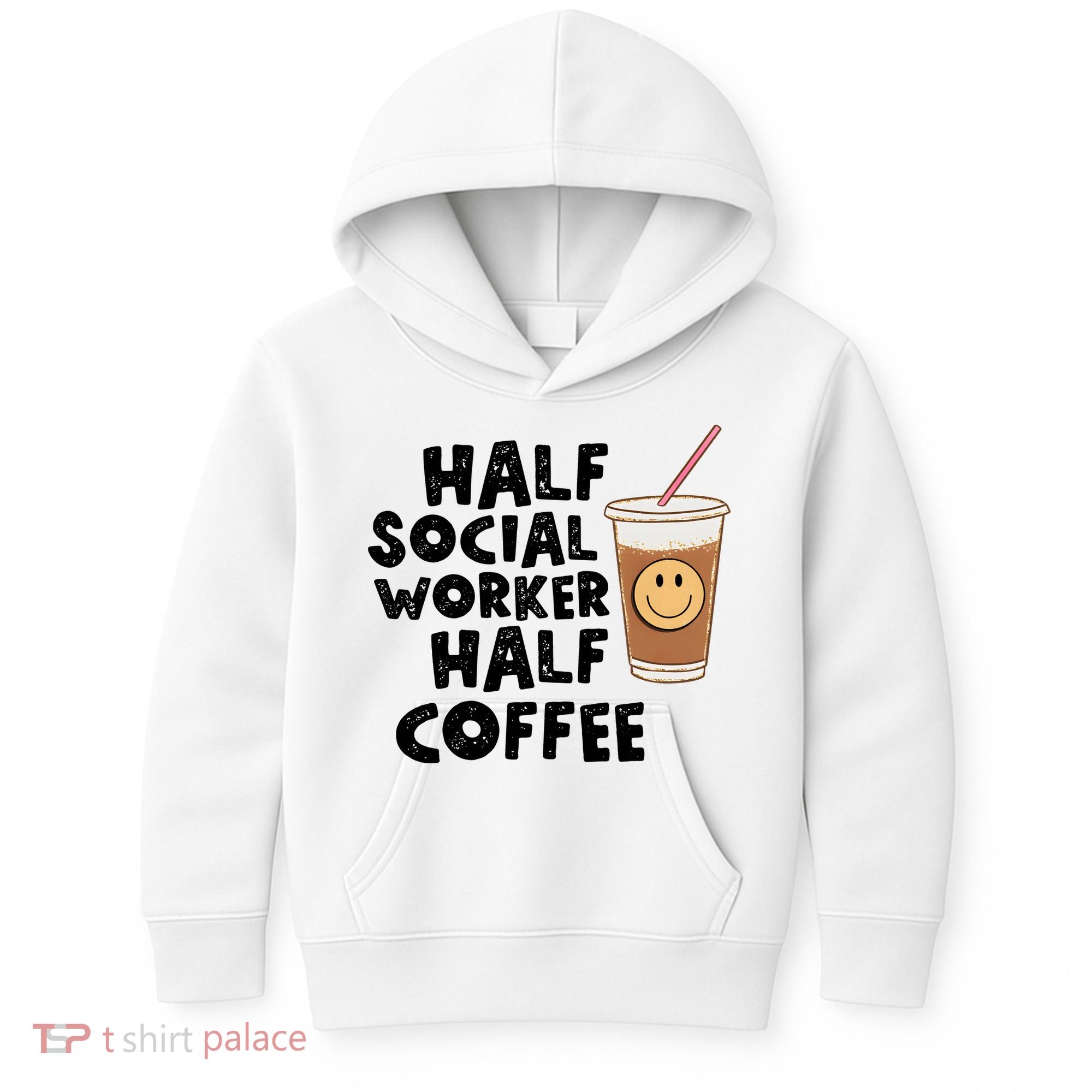 Social Worker Half Social Worker Half Coffee Kids Hoodie