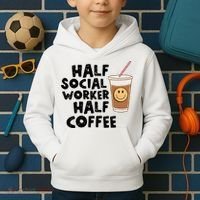 Social Worker Half Social Worker Half Coffee Kids Hoodie thumb 2