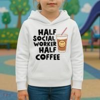 Social Worker Half Social Worker Half Coffee Kids Hoodie thumb 3