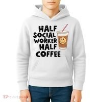 Social Worker Half Social Worker Half Coffee Kids Hoodie thumb 4
