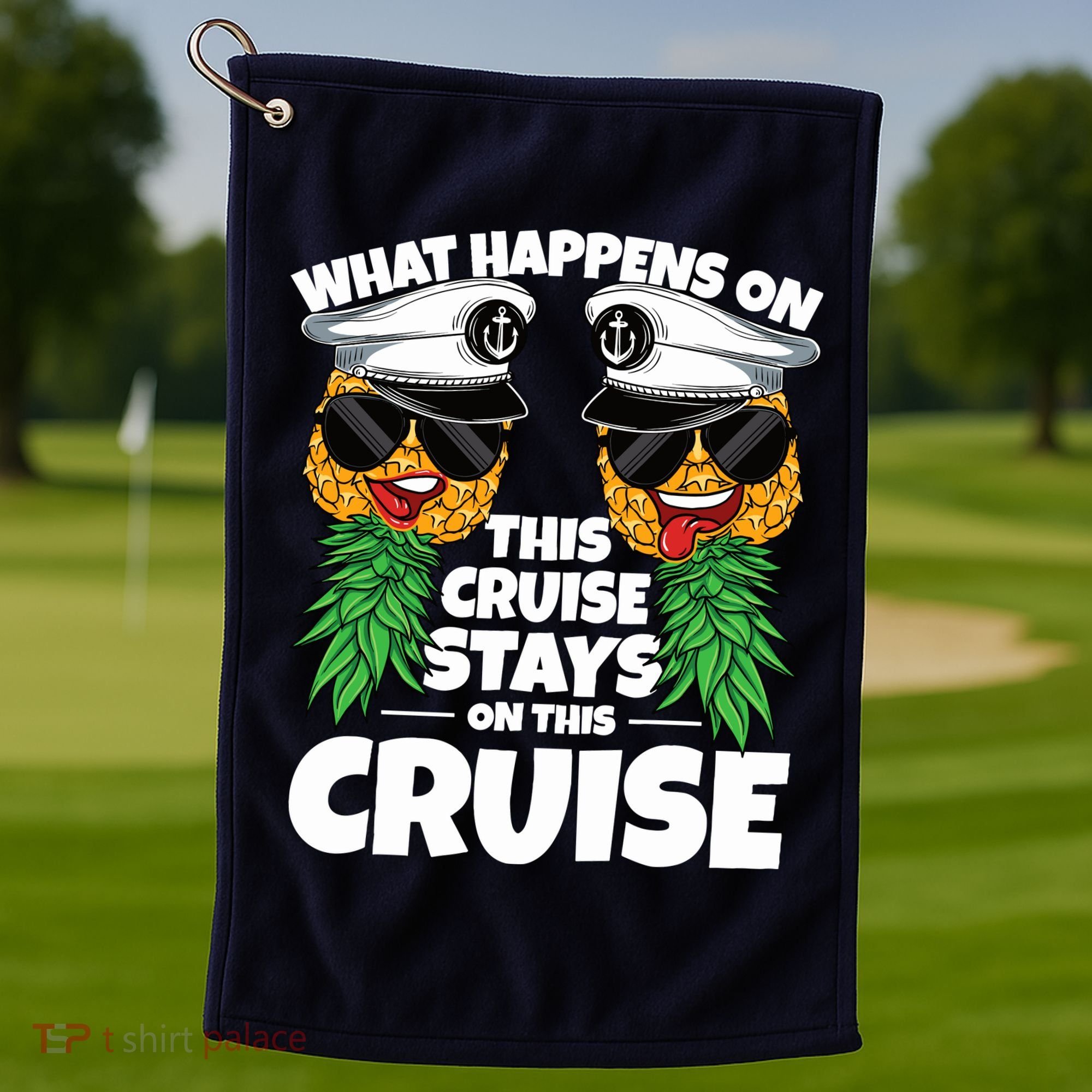 Swinger What Happens On This Cruise Stays On This Cruise Golf Towel