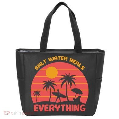 Salt Water Heals Everything Tropical Tote Bag