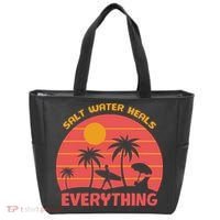 Salt Water Heals Everything Tropical Tote Bag thumb 0