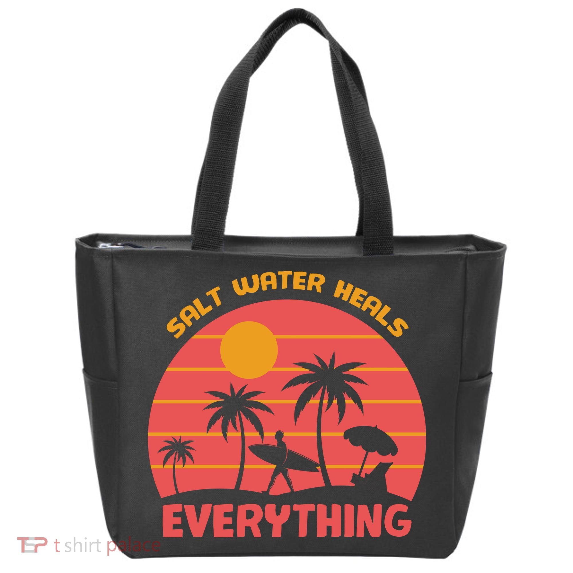 Salt Water Heals Everything Tropical Tote Bag