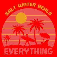 Salt Water Heals Everything Tropical Santa Hat thumb 1