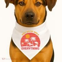 Salt Water Heals Everything Tropical USA-Made Doggie Bandana thumb 1