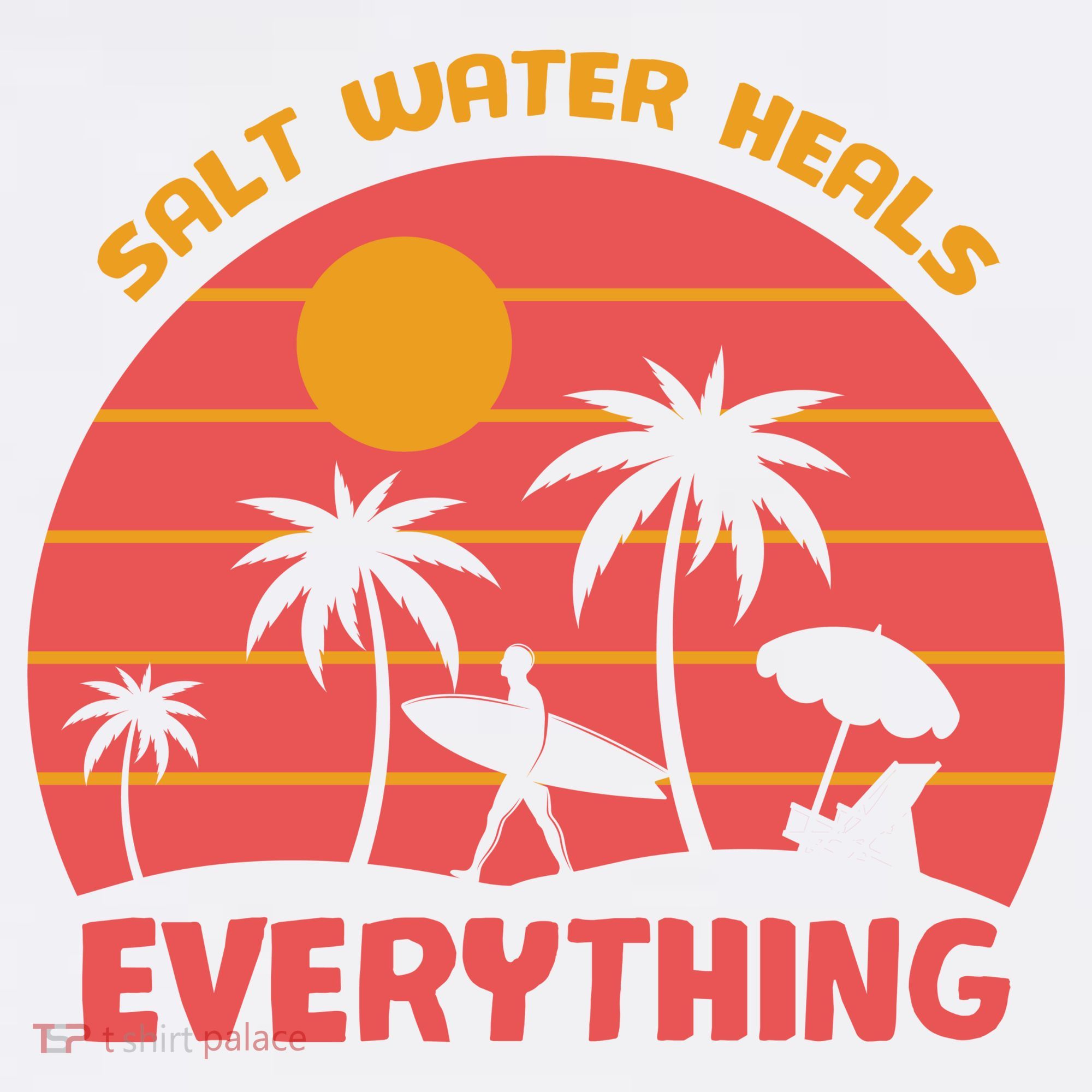 Salt Water Heals Everything Tropical Apron
