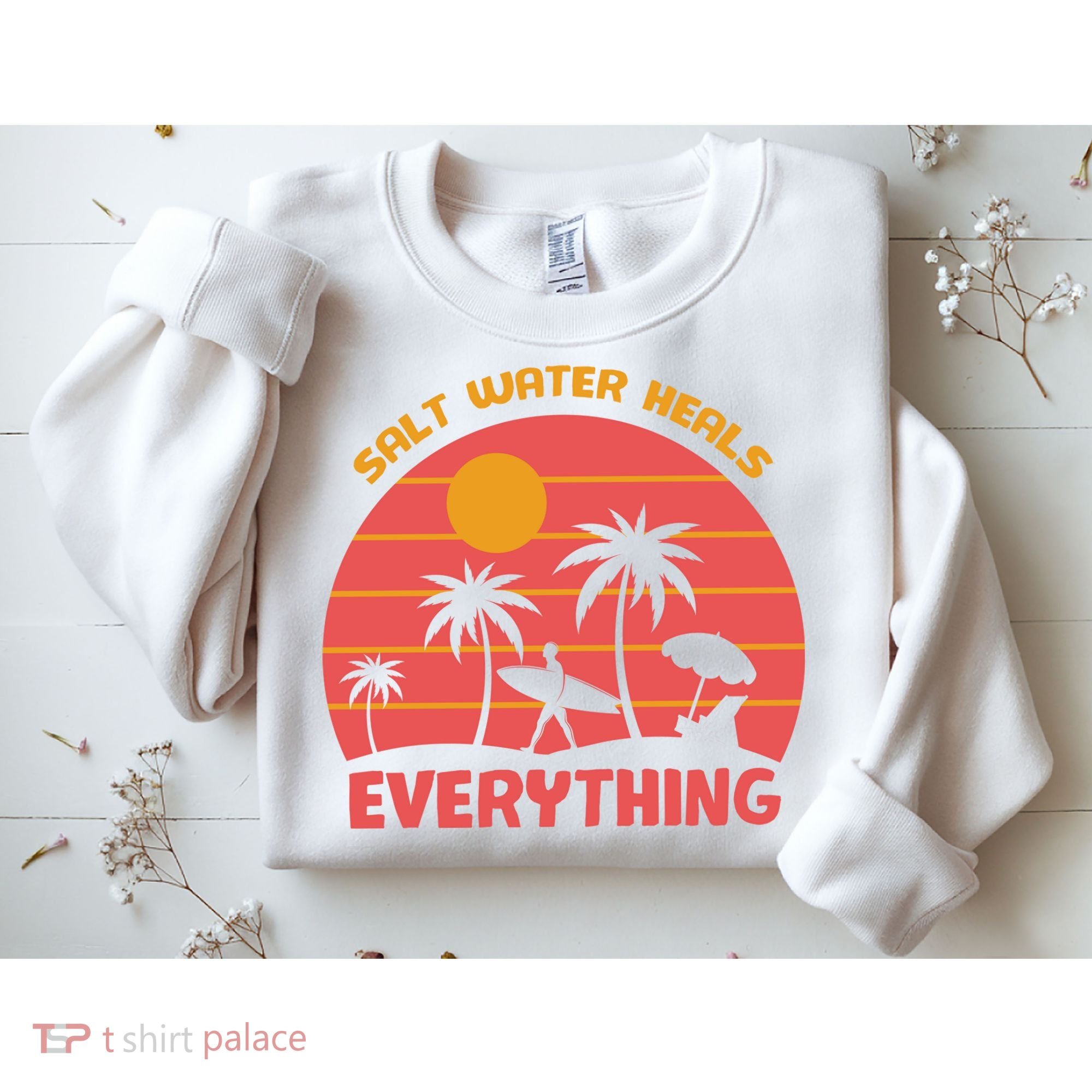 Salt Water Heals Everything Tropical Sweatshirt