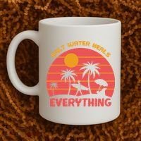Salt Water Heals Everything Tropical Coffee Mug thumb 2