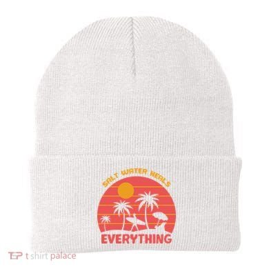 Salt Water Heals Everything Tropical Beanie