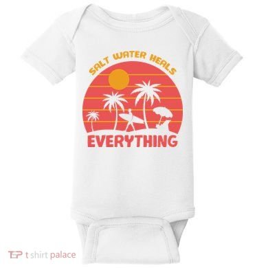 Salt Water Heals Everything Tropical Baby Bodysuit