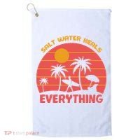 Salt Water Heals Everything Tropical Golf Towel thumb 0