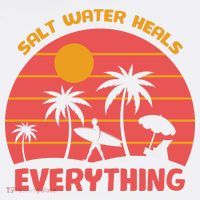 Salt Water Heals Everything Tropical Golf Towel thumb 3