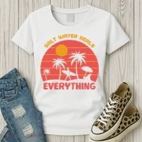 Salt Water Heals Everything Tropical Women's T-Shirt thumb 3