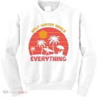 Salt Water Heals Everything Tropical Kids Sweatshirt thumb 0