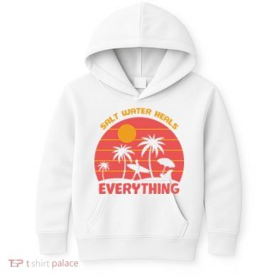 Salt Water Heals Everything Tropical Kids Hoodie