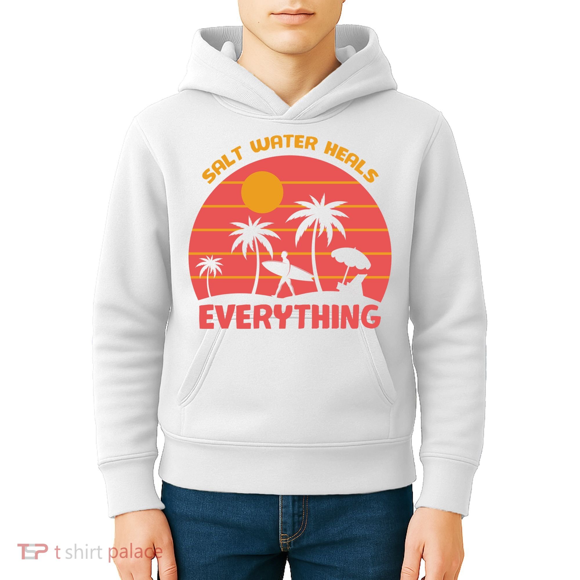 Salt Water Heals Everything Tropical Kids Hoodie