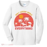 Salt Water Heals Everything Tropical Kids Long Sleeve Shirt thumb 0