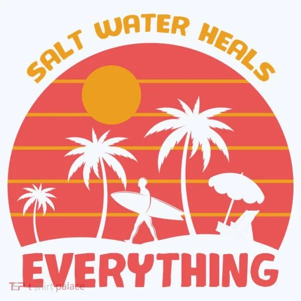 Salt Water Heals Everything Tropical Kids Long Sleeve Shirt