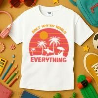 Salt Water Heals Everything Tropical Kids T-Shirt thumb 3