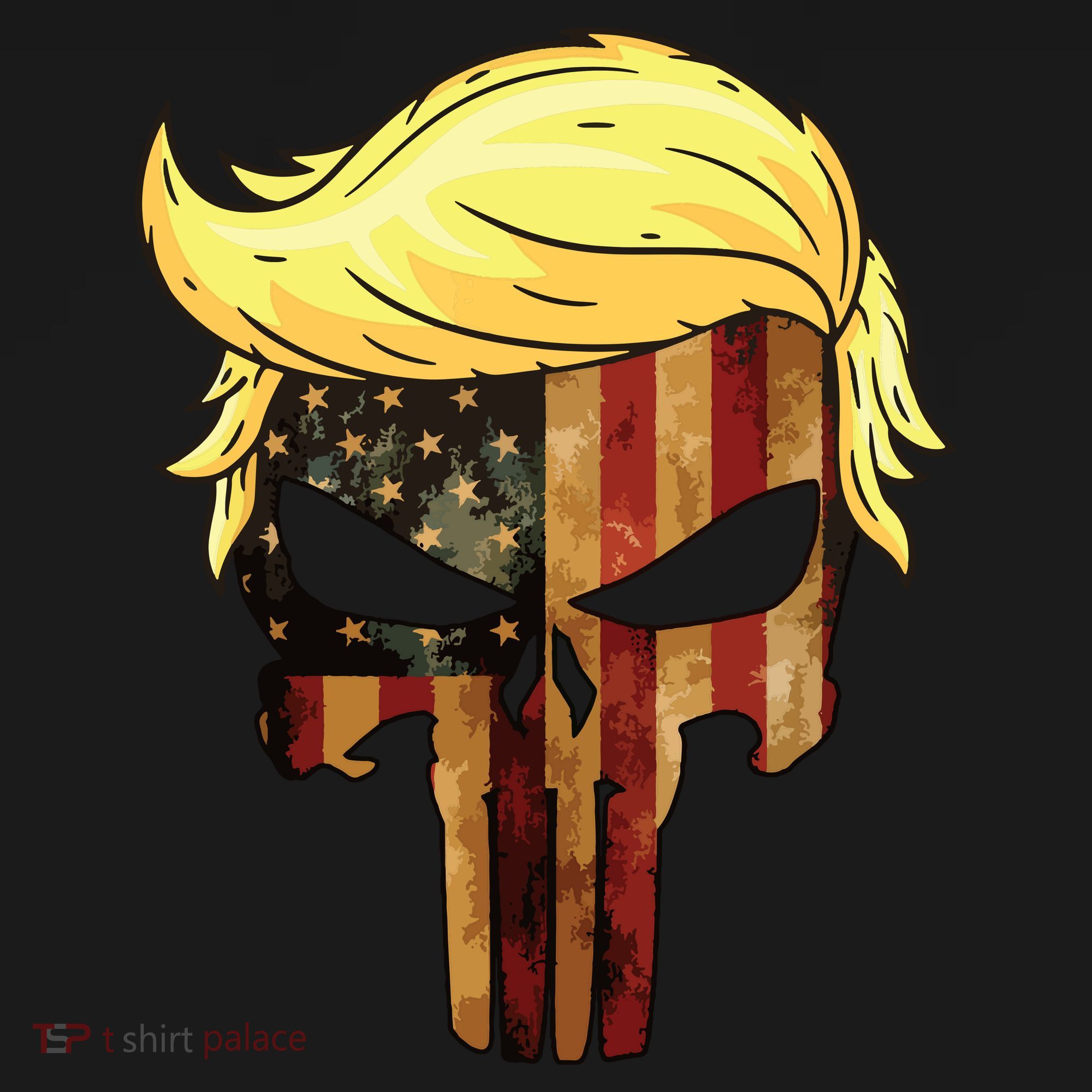 Skull With Iconic Trump Hair President Flag America Sweatshirt