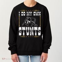 Steer Wrestling I Do My Own Stunts Rodeo Bulldogging Women's Sweatshirt thumb 0