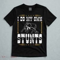 Steer Wrestling I Do My Own Stunts Rodeo Bulldogging T-Shirt thumb 5
