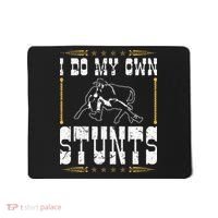Steer Wrestling I Do My Own Stunts Rodeo Bulldogging Mousepad thumb 0