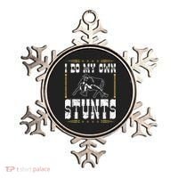 Steer Wrestling I Do My Own Stunts Rodeo Bulldogging Ornament thumb 0