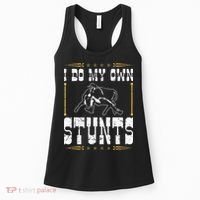 Steer Wrestling I Do My Own Stunts Rodeo Bulldogging Women's Tank Top thumb 0