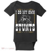 Steer Wrestling I Do My Own Stunts Rodeo Bulldogging Baby Bodysuit thumb 0