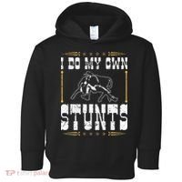 Steer Wrestling I Do My Own Stunts Rodeo Bulldogging Toddler Hoodie thumb 0